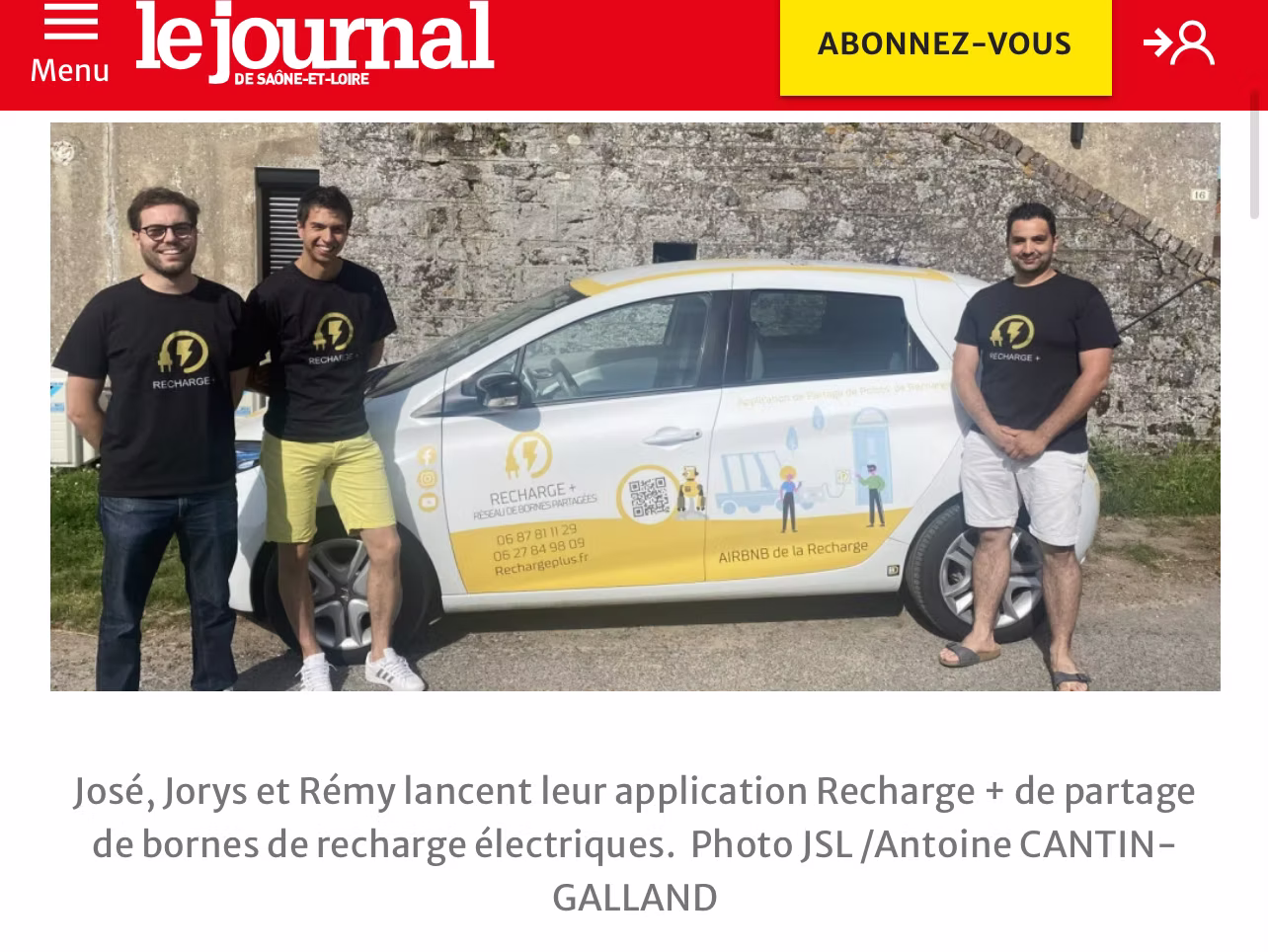 Recharge + à la une du journal