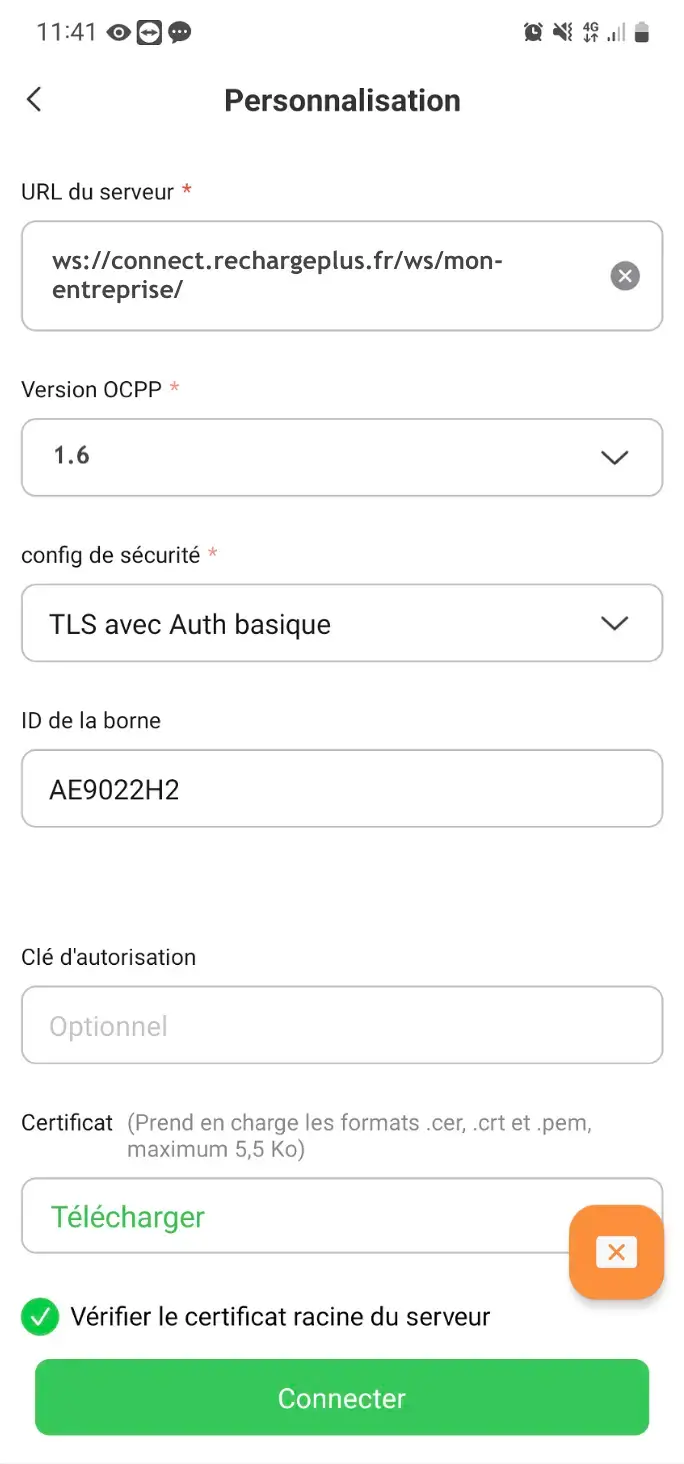 Configuration OCPP d'une borne Autel avec Recharge+